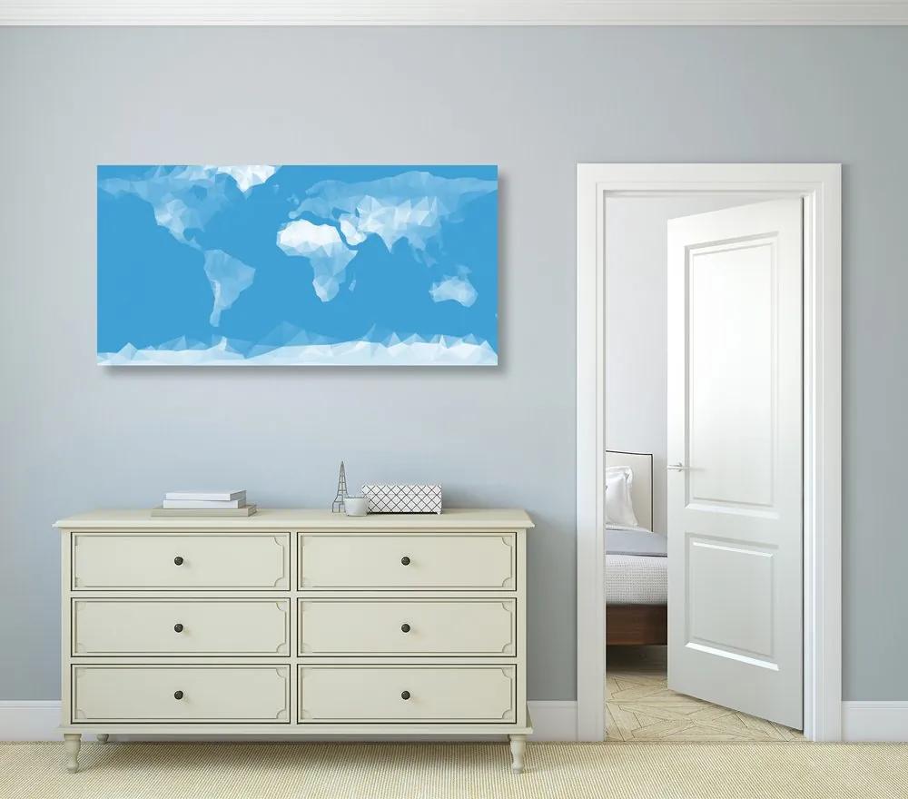 Εικόνα στον παγκόσμιο χάρτη φελλού σε πολυγωνικό στυλ - 100x50  wooden