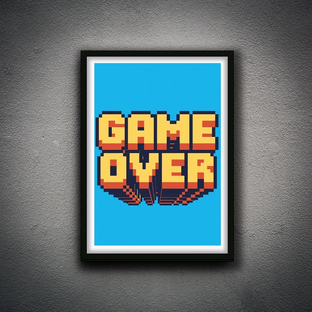 Πόστερ &amp; Κάδρο Game Over Cyan GM121 21x30cm Εκτύπωση Πόστερ (χωρίς κάδρο)