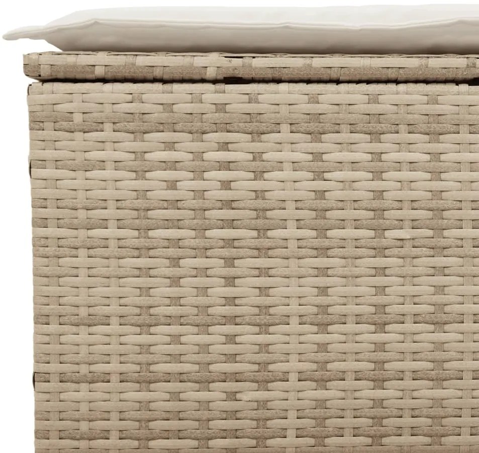 vidaXL Καναπές Κήπου Τριθέσιος Μπεζ από Συνθετικό Ρατάν με Μαξιλάρια