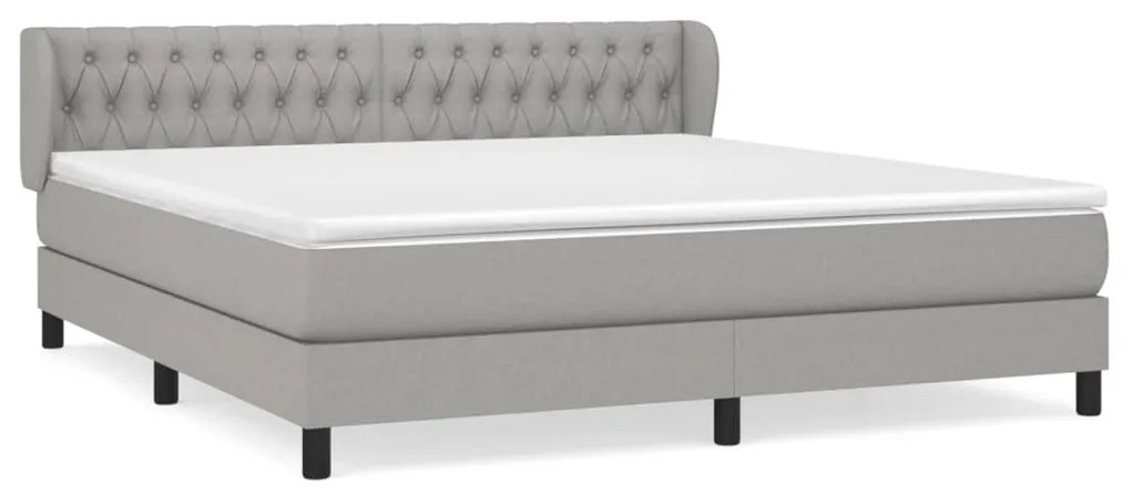 ΚΡΕΒΑΤΙ BOXSPRING ΜΕ ΣΤΡΩΜΑ ΑΝΟΙΧΤΟ ΓΚΡΙ 180X200 ΕΚ. ΥΦΑΣΜΑΤΙΝΟ 3126501