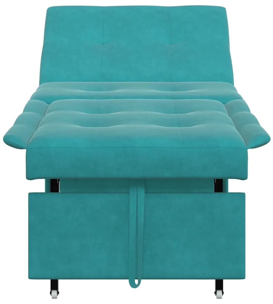 vidaXL Κρεβάτι καναπές Τιρκουάζ 194 x 67 x 82 εκ Βελούδο