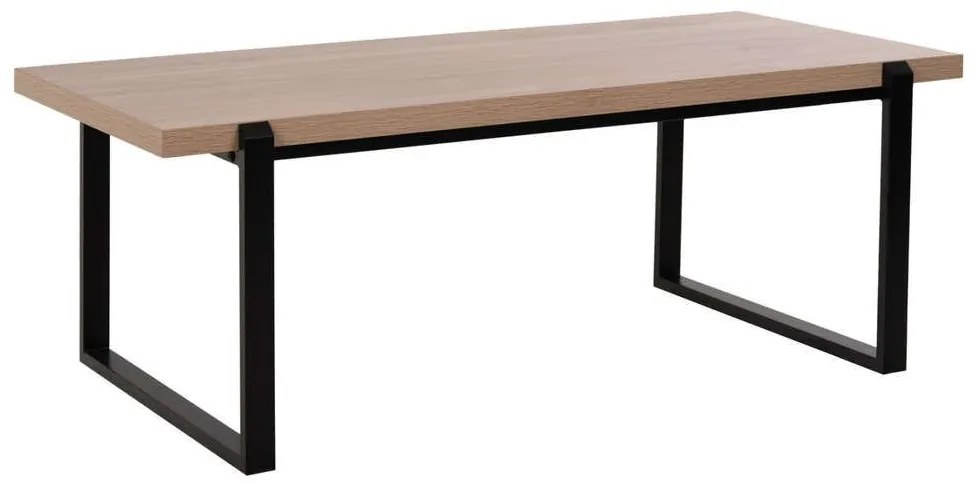 Τραπέζι Σαλονιού HM9585.03 120x60x46cm Με Μαύρη Μεταλλική Βάση Sonoma Mdf, Metal