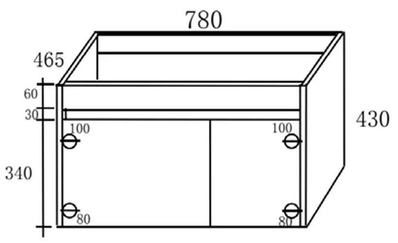 Σετ Επίπλου Mπάνιου YVONNE 80 Γκρί 80x50x135 εκ.