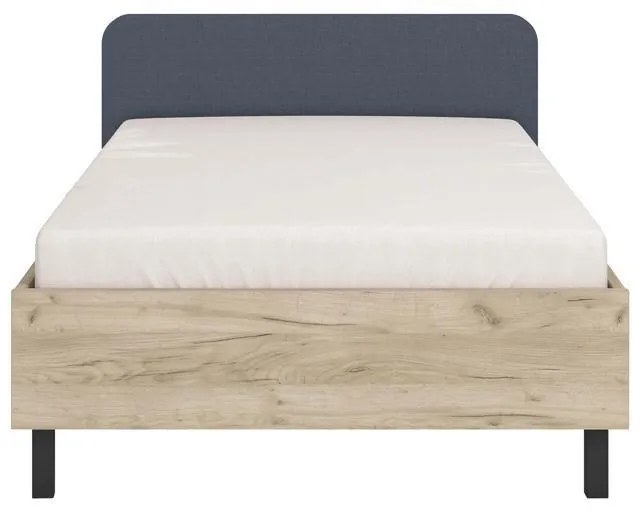 Κρεβάτι Barletta 120 Ημίδιπλο Artisan oak - Γκρί Ύφασμα 120x200 εκ. 131x213.5x85.5 εκ.