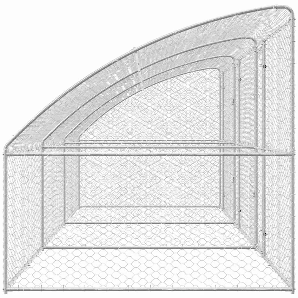 vidaXL Κλουβί Σκύλου με αποθήκευση 3 pcs Ασημί 6 x 2 x 2 m Ατσάλι