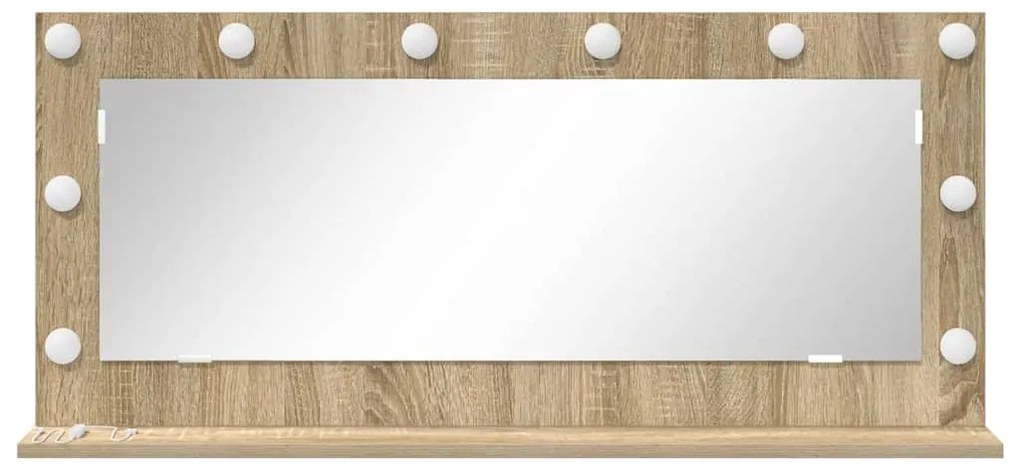 vidaXL Καθρέφτης τουαλέτας με καθρέφτη Δρύς Sonoma 100 x 45 x 18 εκ.