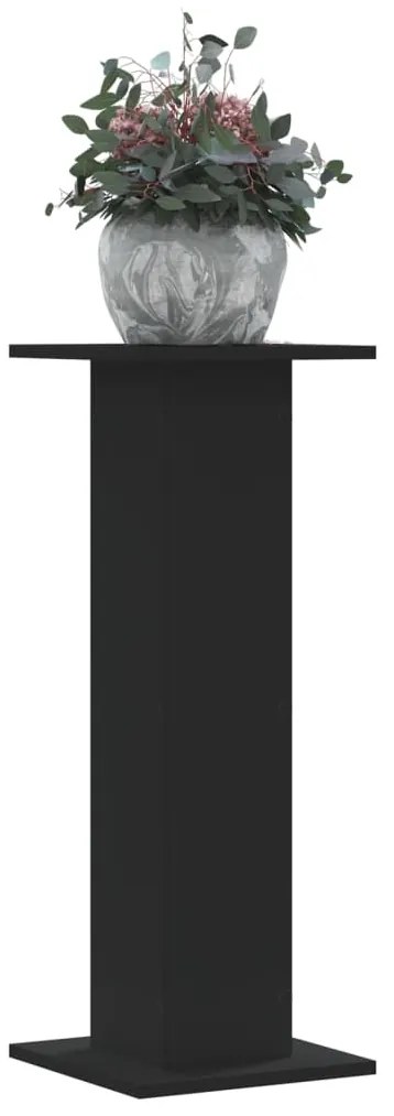 vidaXL Βάσεις Φυτών 2 τεμ. Μαύρες 30x30x80 εκ. από Επεξεργασμένο Ξύλο