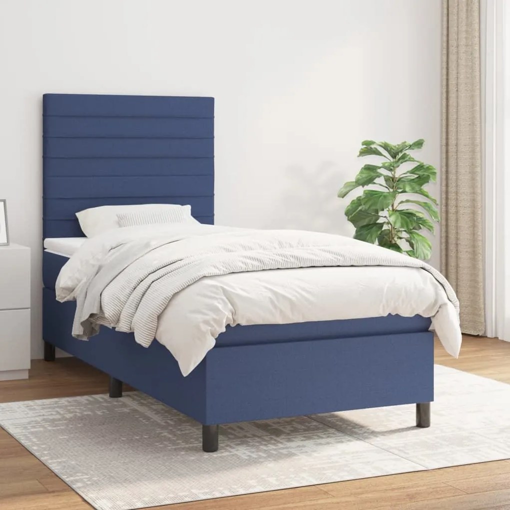 ΚΡΕΒΑΤΙ BOXSPRING ΜΕ ΣΤΡΩΜΑ ΜΠΛΕ 80X200 ΕΚ. ΥΦΑΣΜΑΤΙΝΟ 3141815