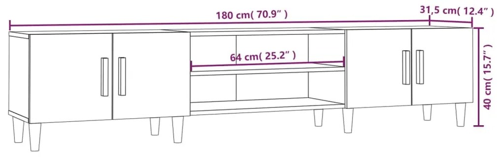 ΈΠΙΠΛΟ ΤΗΛΕΟΡΑΣΗΣ ΜΑΥΡΟ 180X31,5X40 ΕΚ. ΕΠΕΞΕΡΓΑΣΜΕΝΟ ΞΥΛΟ 816257