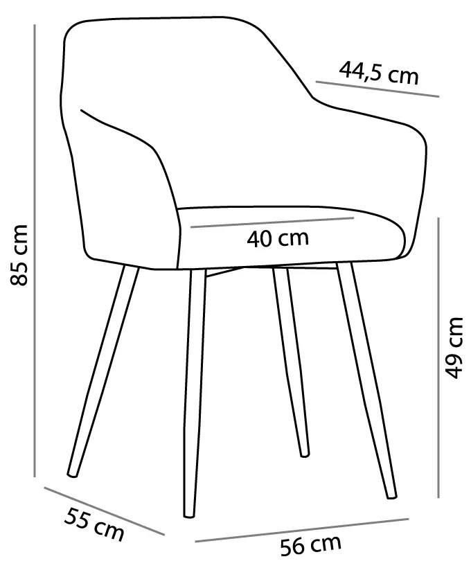 SAVVY ΚΑΡΕΚΛΑ ΑΝΘΡΑΚΙ 56x55xH85cm - 03-1033