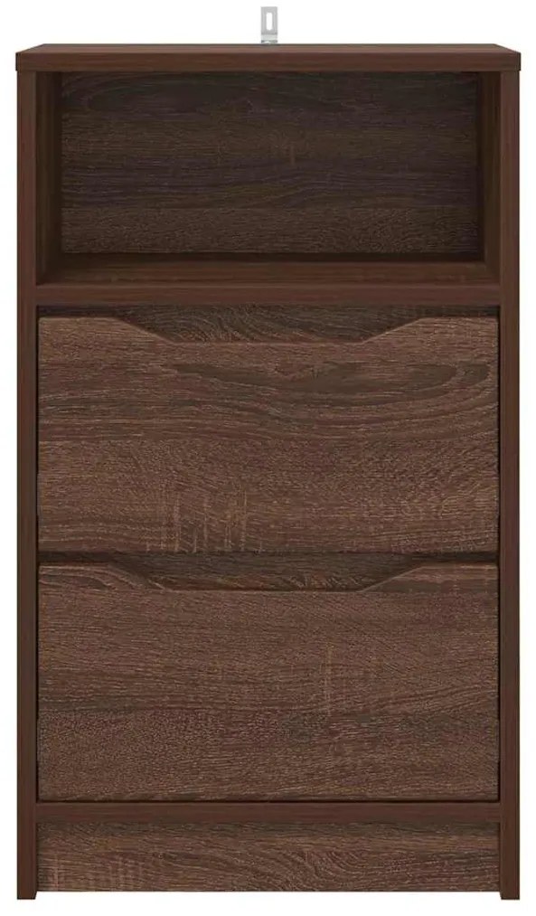 vidaXL Κομοδίνα 2 pcs Καφέ δρυς 40 x 30 x 467 εκ Επεξεργασμένο ξύλο