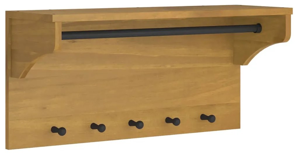vidaXL Επίτοιχη κρεμάστρα παλτών SANDNES 87x30x42 εκ. Πεύκο μασίφ ξύλο
