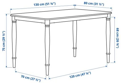 DANDERYD/INGOLF τραπέζι και 4 καρέκλες, 130 cm 495.442.36