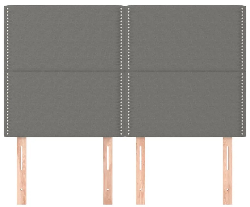 vidaXL Κεφαλάρια Κρεβατιού 4 τεμ. Σκ. Γκρι 72x5x78/88 εκ. Υφασμάτινα