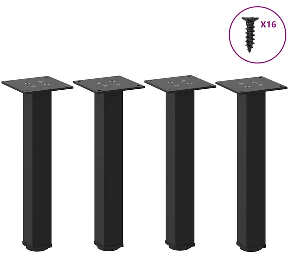 Πόδια Τραπεζιού Σαλονιού 4 τεμ. Μαύρο 42-44 εκ. Ατσάλινο