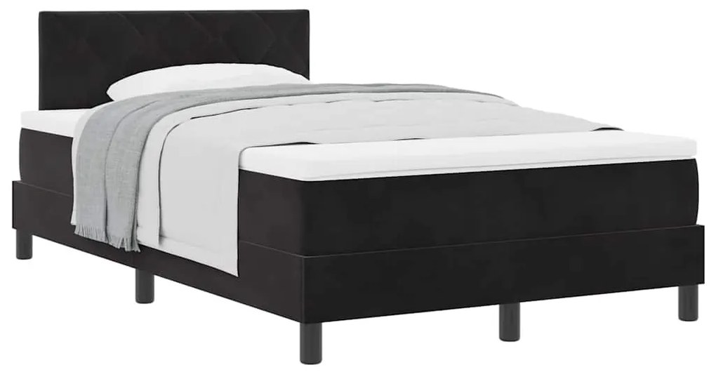 vidaXL Κρεβάτι με Ελατήρια και Στρώμα Μαύρο 120 x 190 cm ύφασμα