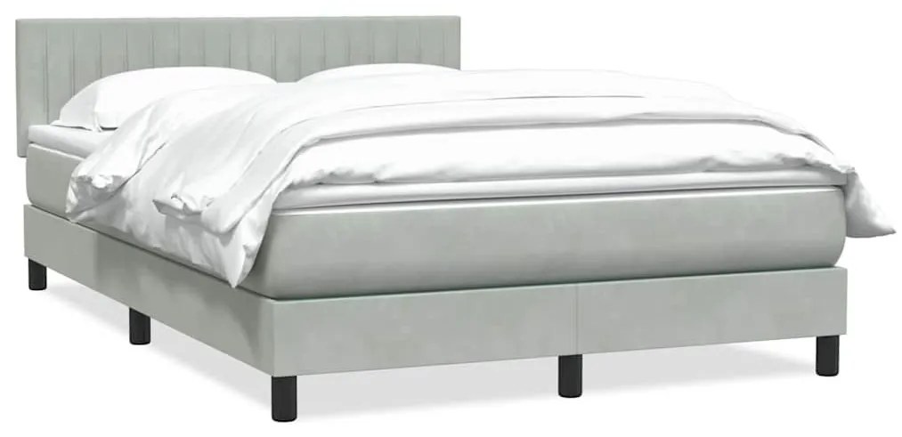 ΚΡΕΒΑΤΙ BOXSPRING ΜΕ ΣΤΡΩΜΑ ΑΝΟΙΧΤΟ ΓΚΡΙ 140X220 ΕΚ. ΒΕΛΟΥΔΙΝΟ 3316449