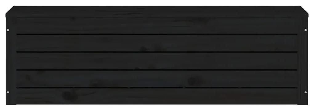 vidaXL Κουτί Αποθήκευσης Μαύρα 109x36,5x33 εκ. Μασίφ Ξύλο Πεύκου