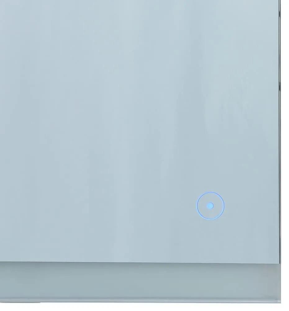 Καθρέφτης Μπάνιου Τοίχου με LED/Αισθητήρα Κίνησης 100 x 60 εκ. - Ασήμι