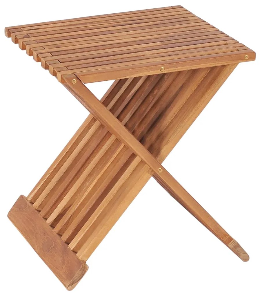 vidaXL Σκαμπό Πτυσσόμενο 40 x 32 x 45 εκ. από Μασίφ Ξύλο Teak