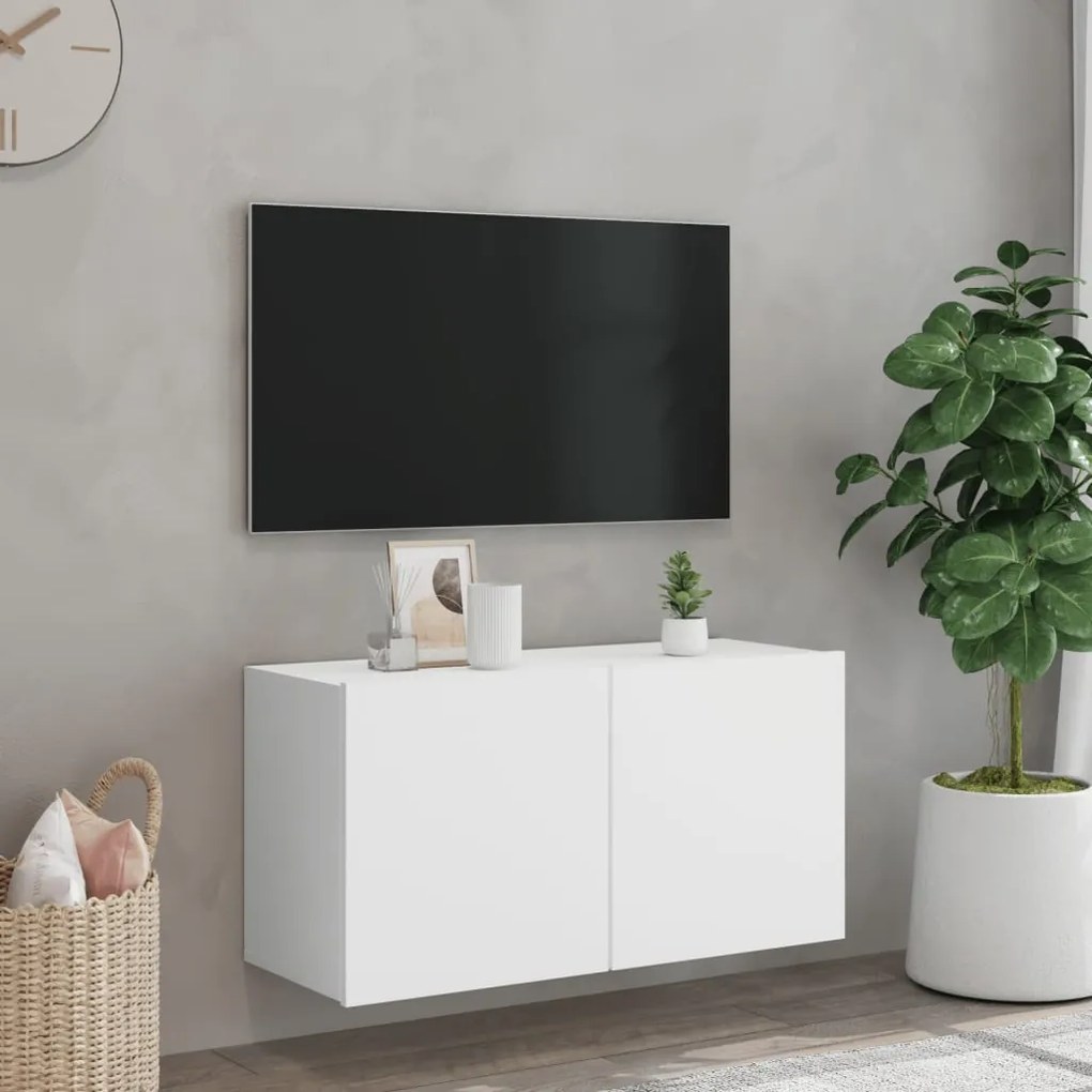 vidaXL Έπιπλο Τοίχου Τηλεόρασης Λευκό 80 x 30 x 41 εκ.