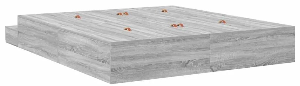 vidaXL Κρεβάτι με αποθηκευτικό χώρο Γκρι sonoma 236.5 x 180 x 31.5 εκ