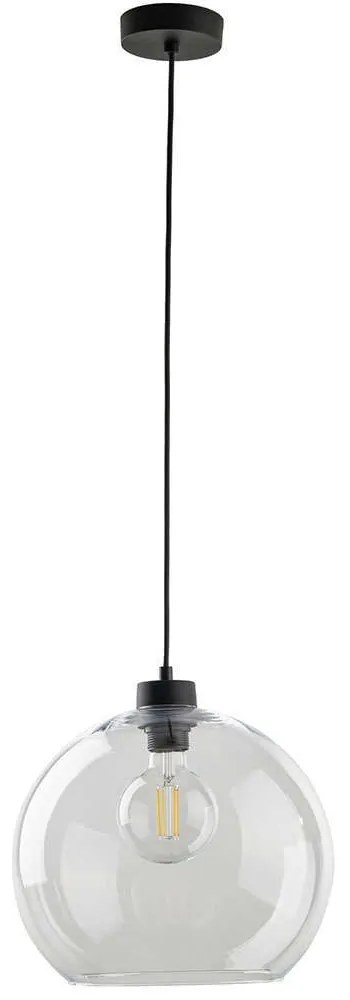 Φωτιστικό Οροφής Cubus 2064 Φ30x175cm 1xE27 15W Black-Clear TK Lighting