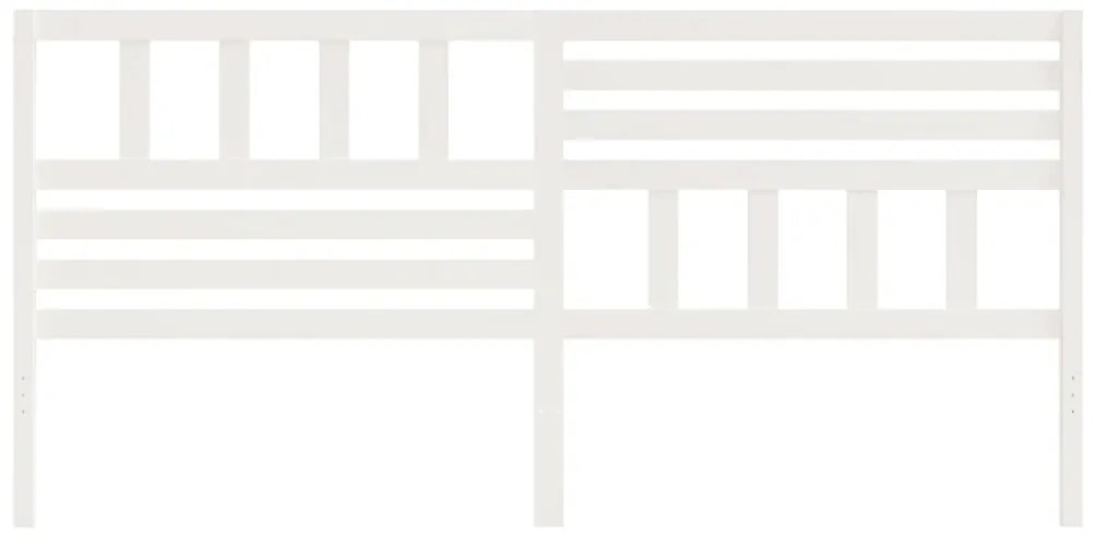 vidaXL Κεφαλάρι κρεβατιού Λευκό 206x4x100 εκ. από Μασίφ Ξύλο Πεύκου