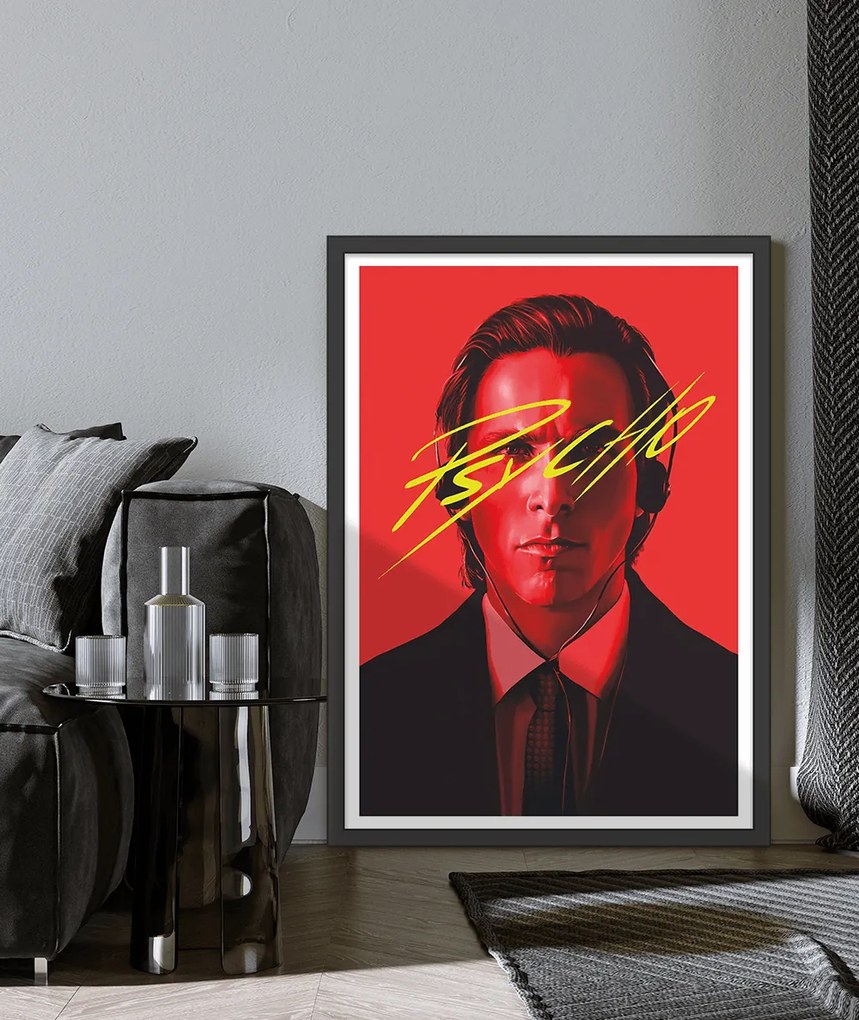 Πόστερ &amp;  Κάδρο American Psycho MV024 30x40cm Μαύρο Ξύλινο Κάδρο (με πόστερ)