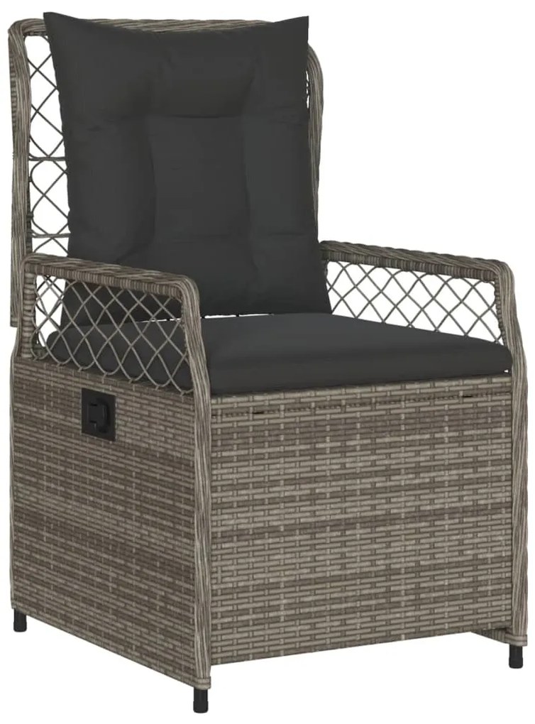 vidaXL Σετ Τραπεζαρίας Κήπου 5 τεμ. Γκρι Συνθ. Ρατάν με Μαξιλάρια