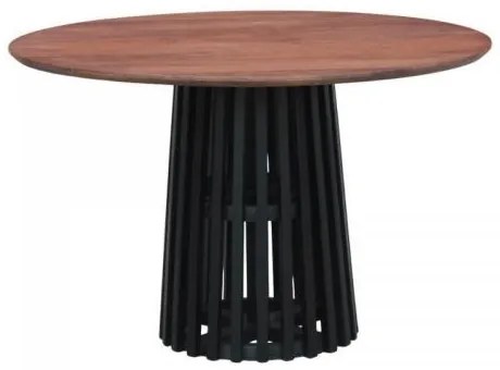 ΣΤΡΟΓΓΥΛΟ ΤΡΑΠΕΖΙ ΤΡΑΠΕΖΑΡΙΑΣ Fylliana ”Mekong” ΚΑΦΕ-ΜΑΥΡΟ ΧΡΩΜΑ 120x76εκ 938-225-022