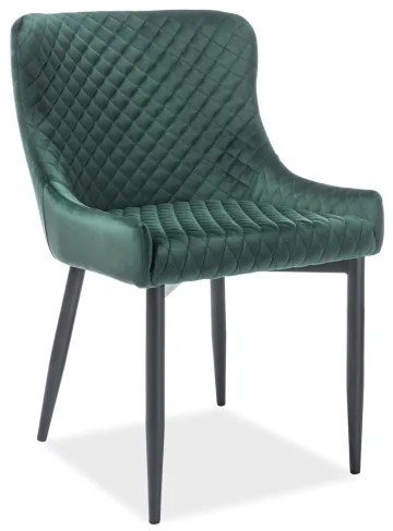 Επενδυμένη καρέκλα τραπεζαρίας Colin B 52x45x82 μεταλλική μαύρη βάση/πράσινη βελούδινη bluvel 78 DIOMMI COLINBVCZ