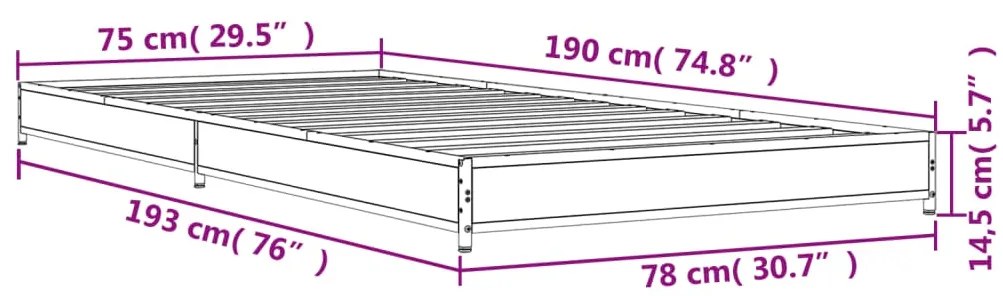 ΠΛΑΙΣΙΟ ΚΡΕΒΑΤΙΟΥ SONOMA ΔΡΥΣ 75 X 190 ΕΚ. ΕΠΕΞ. ΞΥΛΟ &amp; ΜΕΤΑΛΛΟ 845187