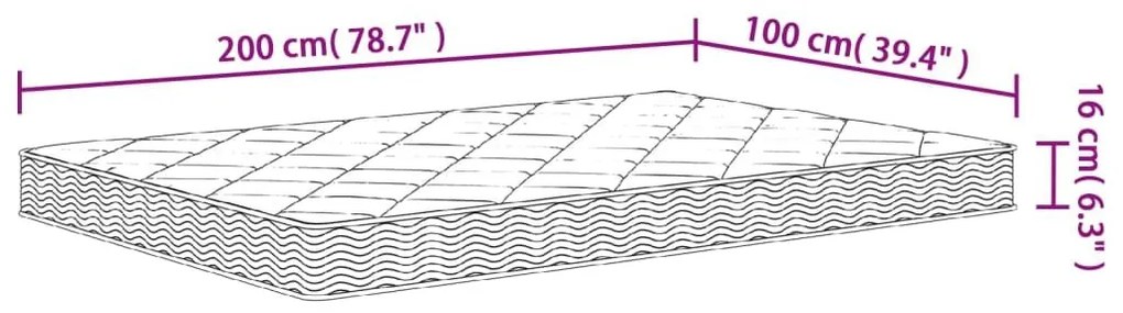 Στρώμα Αφρού Medium Soft 100x200 εκ. - Λευκό