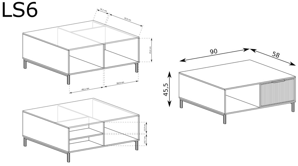 LINKaSTYLE coffee table LS6 cashmere