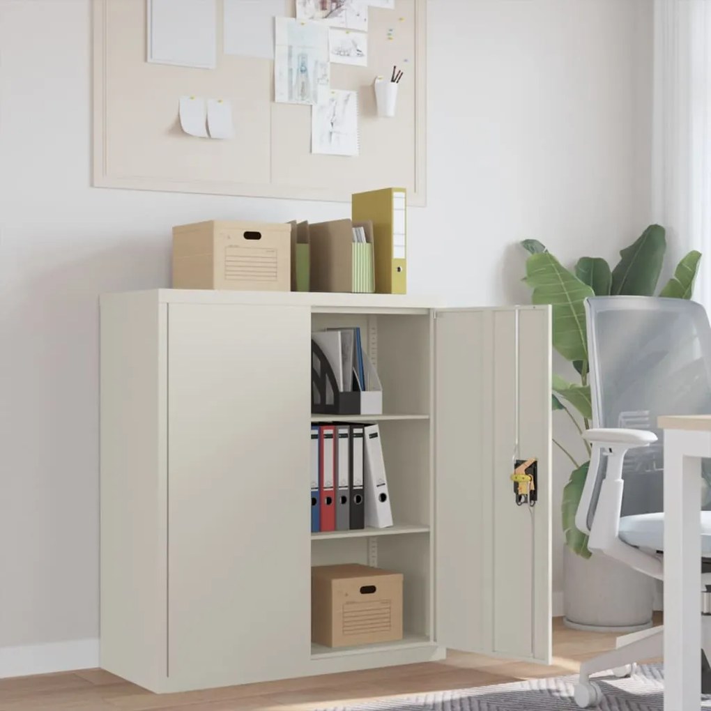vidaXL Αρχειοθήκη Λευκή 90 x 40 x 105 εκ. από Ατσάλι