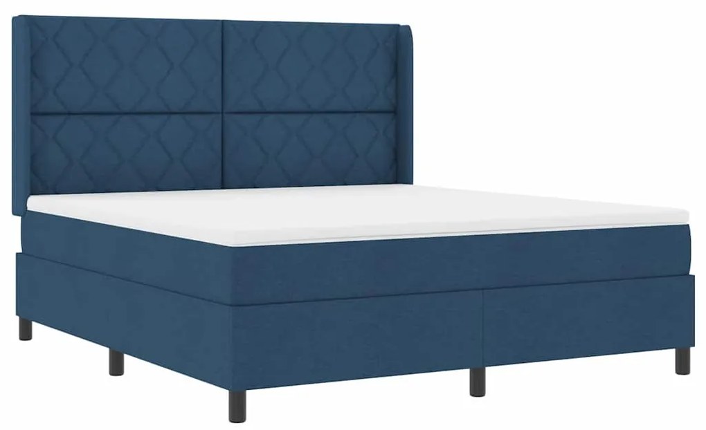 vidaXL Κρεβάτι με ελατήρια με στρώμα Μπλε 180 x 200 cm ύφασμα