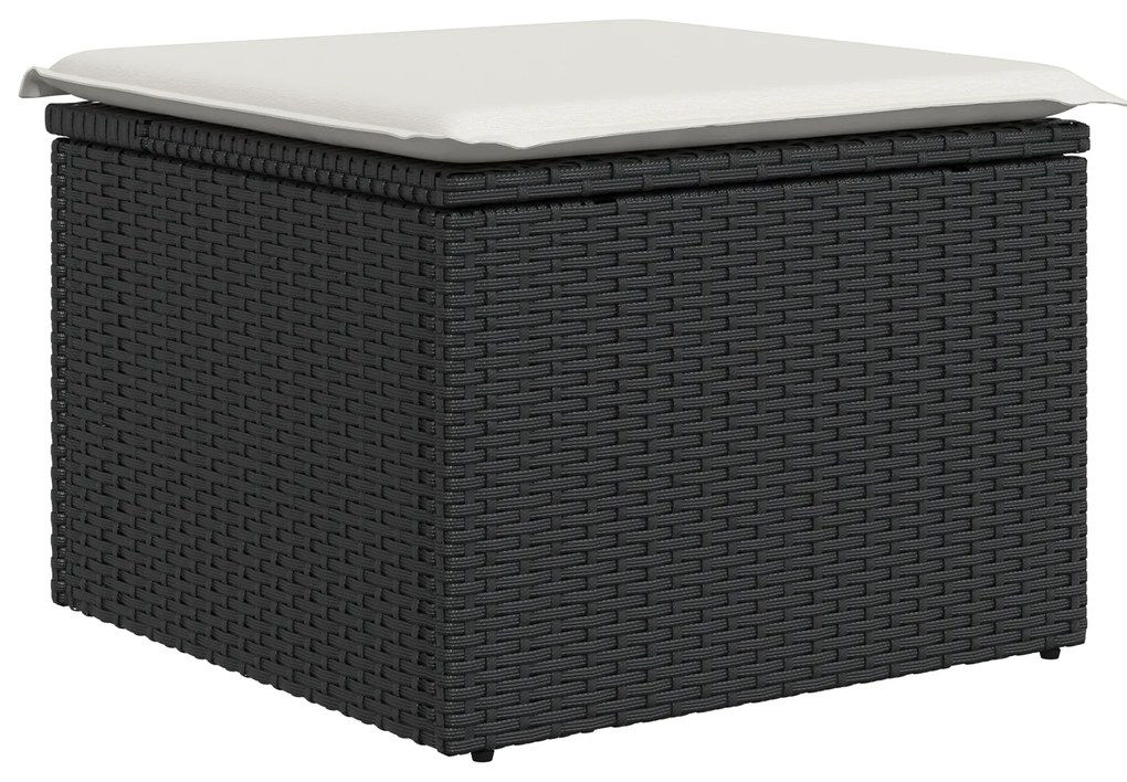 vidaXL Set καναπέ κήπου 7 τεμαχίων με μαξιλάρια Μαύρο Συνθετικό ρατάν