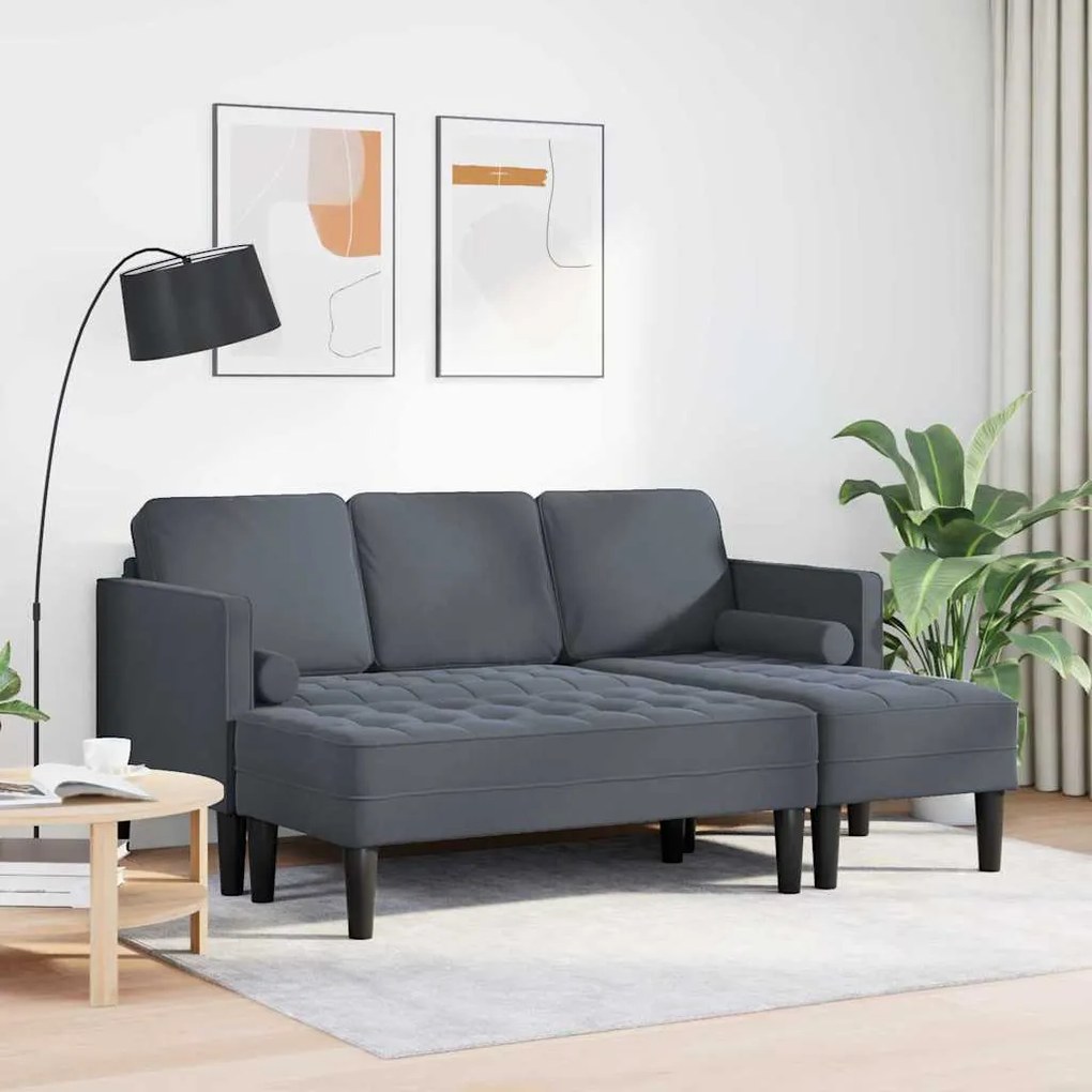 vidaXL Σετ Καναπέ 2 pcs Σκούρο γκρι 173 x 131 x 67 εκ Βελούδο