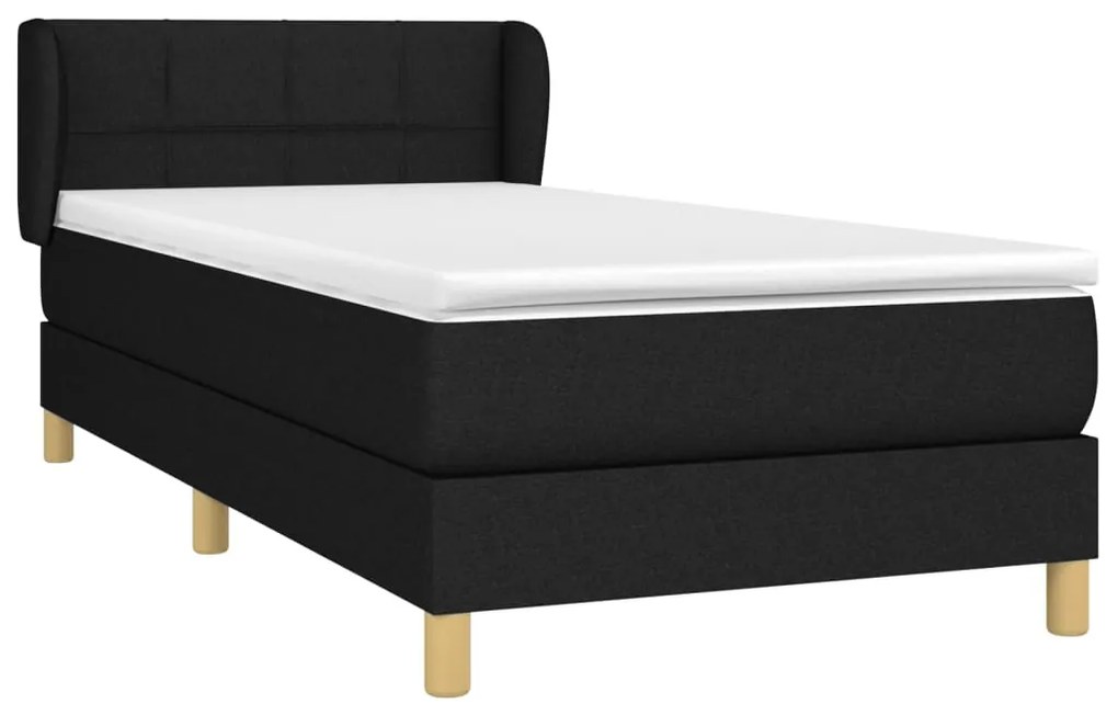 ΚΡΕΒΑΤΙ BOXSPRING ΜΕ ΣΤΡΩΜΑ ΜΑΥΡΟ 100 X 200 ΕΚ. ΥΦΑΣΜΑΤΙΝΟ 3126783