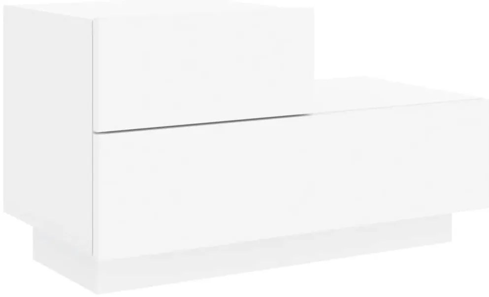 vidaXL Κομοδίνο με Φώτα LED Λευκό 70 x 36 x 40,5 εκ.