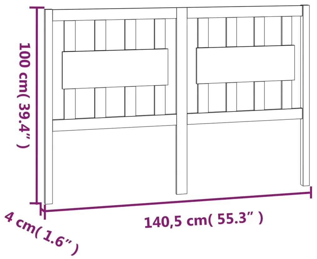 vidaXL Κεφαλάρι Κρεβατιού Λευκό 140,5 x 4 x 100 εκ. Μασίφ Ξύλο Πεύκου