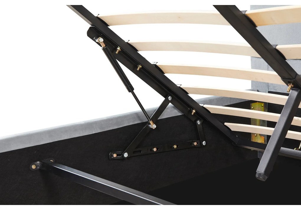 Κρεβάτι Μονό ArteLibre CLOUDREST Γκρι Ύφασμα 214x127.5x109cm (Στρώμα 120x200cm)