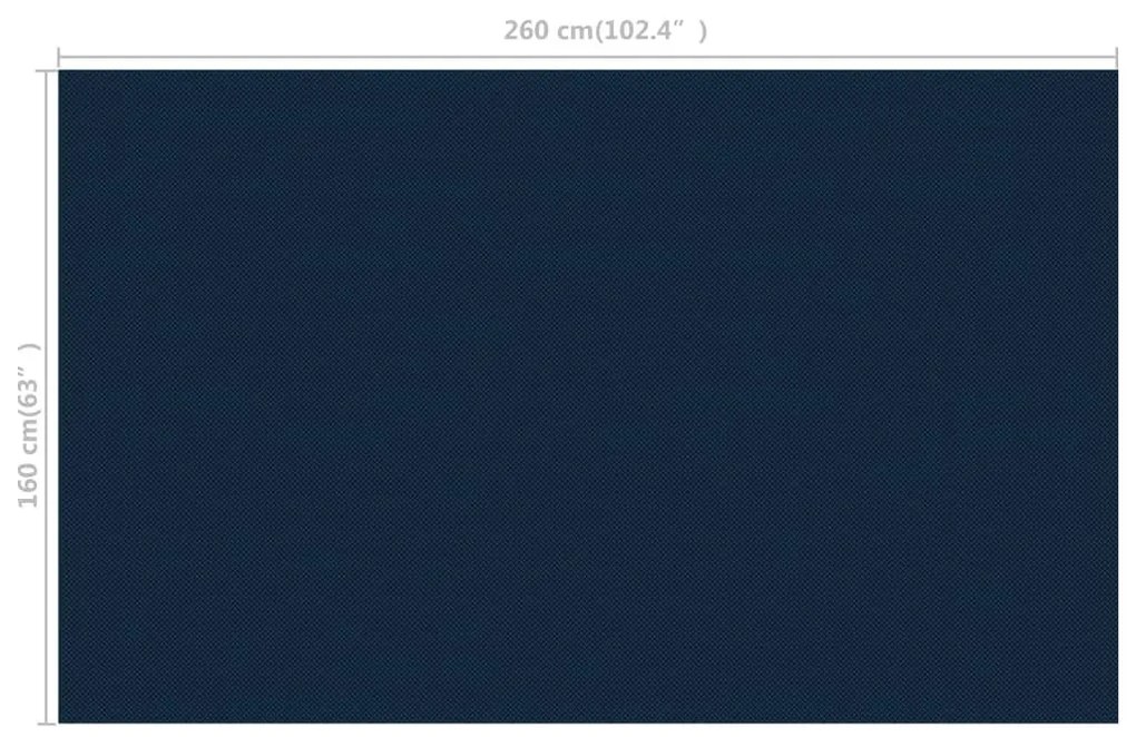 Κάλυμμα Πισίνας Ηλιακό Μαύρο/Μπλε 260x160 εκ. από Πολυαιθυλένιο - Μαύρο