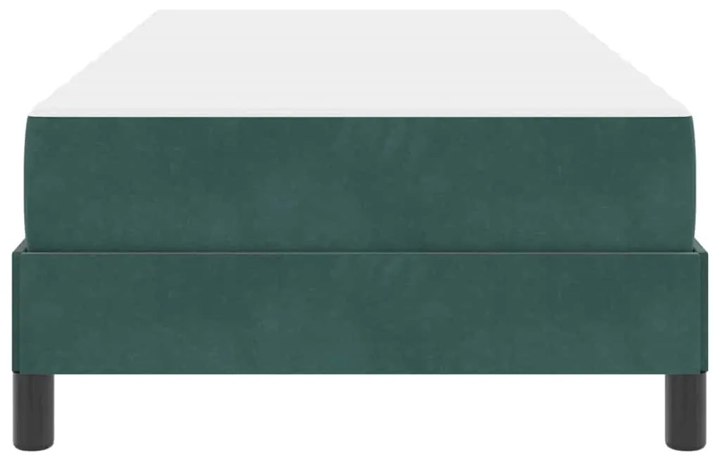 vidaXL Κρεβάτι box spring με στρώμα Σκούρο Πράσινο 80 x 200 cm Βελούδο