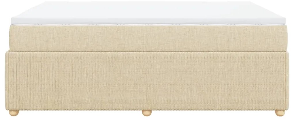 vidaXL Κρεβάτι Boxspring με Στρώμα Κρεμ 160x200 εκ. Υφασμάτινο