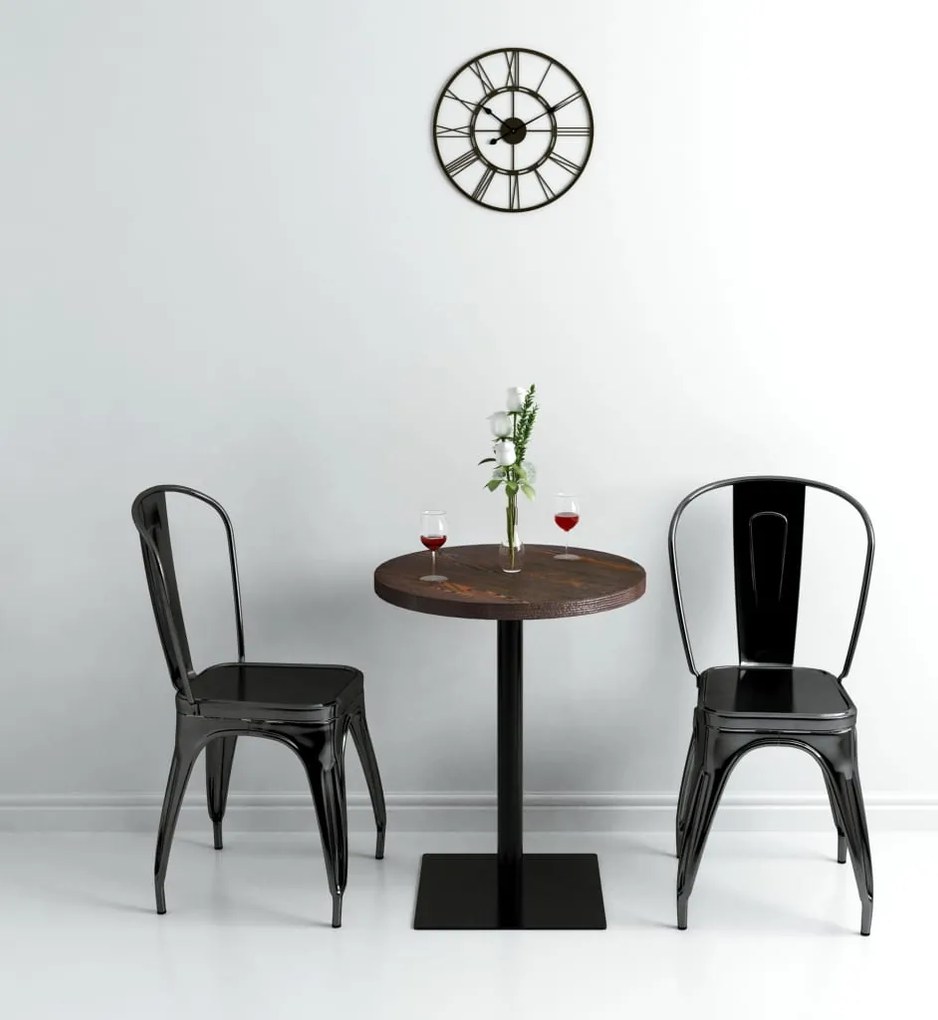 vidaXL Τραπέζι Bistro Στρογγυλό Σκούρο Σταχτί 60 x 75 εκ. MDF / Ατσάλι