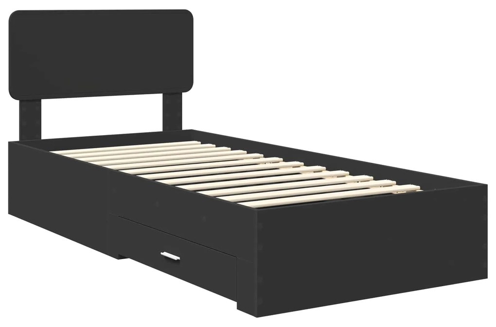 vidaXL Σκελετός Κρεβατιού Μαύρο 100 x 200 cm Επεξεργασμένο ξύλο