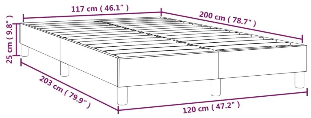 Πλαίσιο Κρεβατιού Σκούρο Γκρι 120x200 εκ. Υφασμάτινο - Γκρι