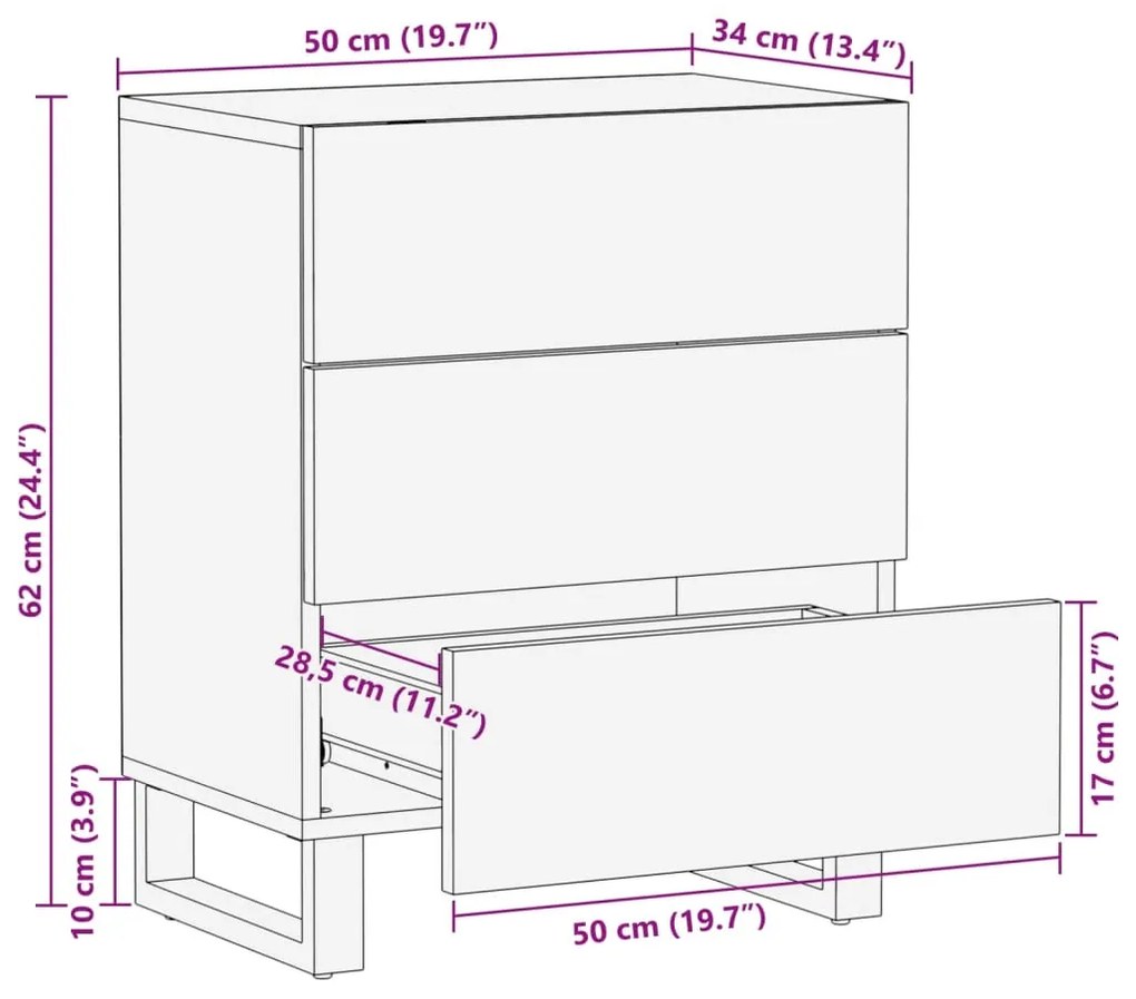 ΚΟΜΟΔΙΝΟ 50X34X62 ΕΚ. ΑΠΟ ΜΑΣΙΦ ΞΥΛΟ ΜΑΝΓΚΟ 377484